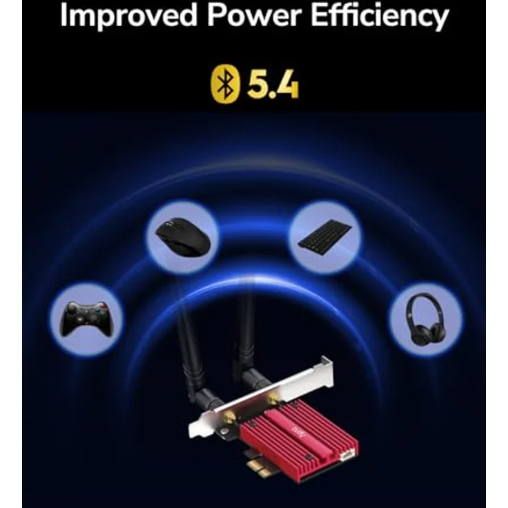 Cudy WiFi 7 BE9300 WE9300 PCIe WiFi Karte für PC, 6GHz Tri-Band Wireless Adapter, Intel BE200 Chipsatz, Bluetooth 5.4, WPA3, einfache Installation – Bild 4