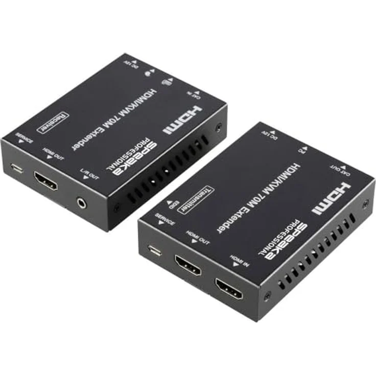 SpeaKa Professional SP-11562928 HDMI Extender Set über PC steuerbar 4096 x 2160 Pixel Schwarz (matt) – Bild 2