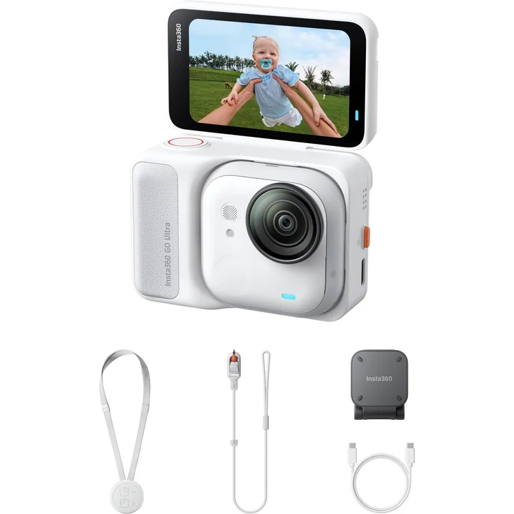 Insta360 GO Ultra Standard Bundle, Kompakte Action-Cam mit 4K@60fps, WLAN, Bluetooth, Weiss – Bild 1