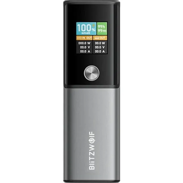 BlitzWolf BW-P23 100W 14.000mAh Power Bank mit USB-C und USB-A, tragbarer Ladegerät mit Farbdisplay
