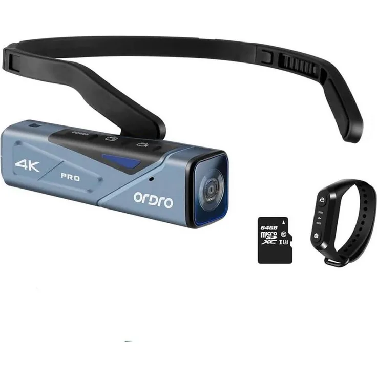 ORDRO EP7 PRO 4K Camcorder, tragbare Mini Videokamera mit 4K Auflösung, Full HD 1080P 60FPS, freihändige Nutzung, integriertes Wi-Fi, Touchscreen-Display für Vlogs und Reisen