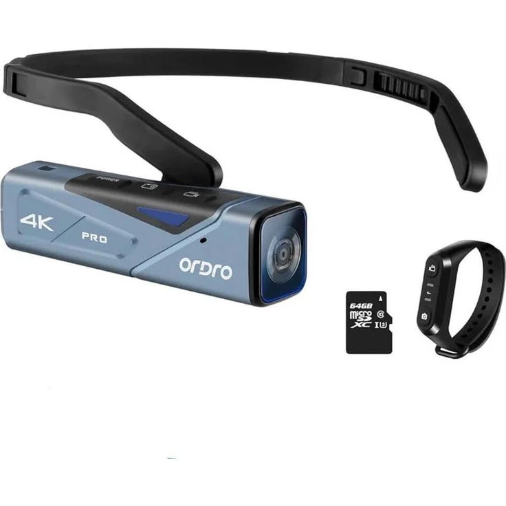 ORDRO EP7 PRO 4K Camcorder, tragbare Mini Videokamera mit 4K Auflösung, Full HD 1080P 60FPS, freihändige Nutzung, integriertes Wi-Fi, Touchscreen-Display für Vlogs und Reisen