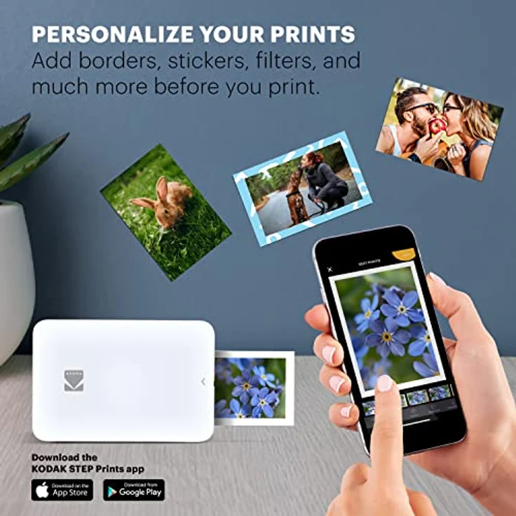 KODAK Step Slim Sofort-Smartphone-Fotodrucker, tragbarer Zink-Fotodrucker für iOS- & Android-Geräte, 2x3” Klebefotos, Bluetooth, Weiß – Bild 4