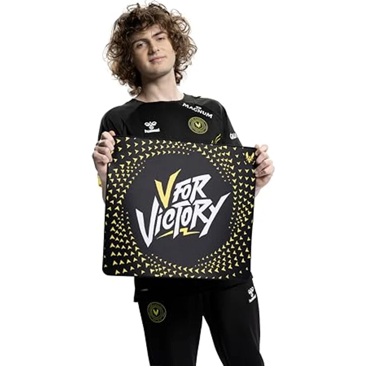 CHERRY XTRFY GP5, Gaming-Mauspad aus Stoff L (460 x 400 x 4 mm), Glattes Speed-Pad mit vernähten Kanten, rutschfest und waschbar, Vitality Black – Bild 4