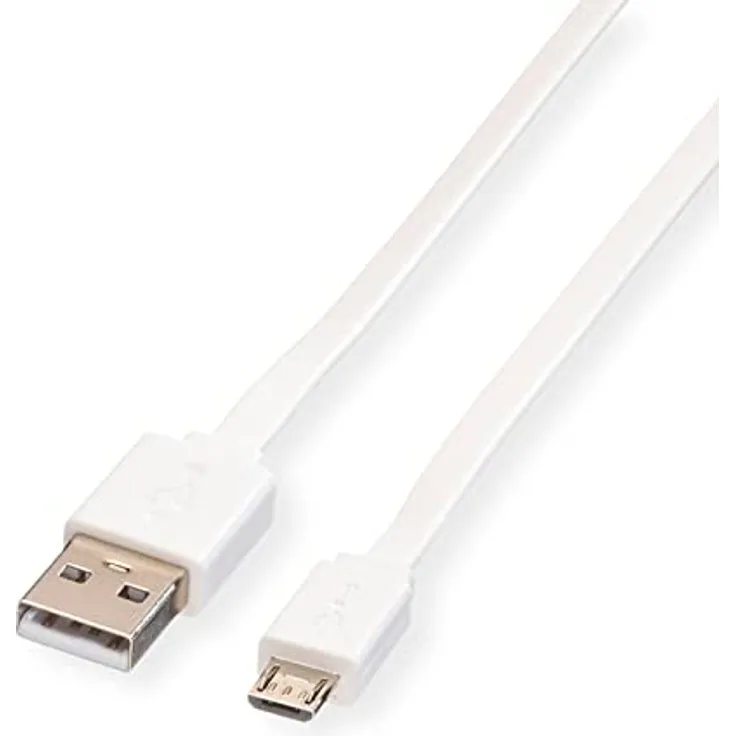 ROLINE - USB-Kabel - USB Typ A, 4-polig (M) - 5-polig Micro-USB Typ B (M) - 1 m (USB/USB 2.0) - geformt - weiß (11.02.8761)