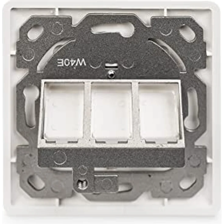 Digitus DN-93821 Keystone-Halterung 3-fach, Weiß mit Staubschutzklappen und schrägem Auslass für vertikale und horizontale Steckrichtungen – Bild 3