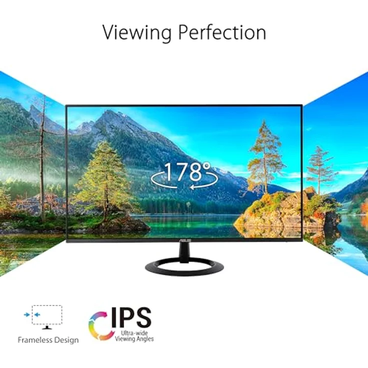 ASUS Eye Care VZ24EHF 24 Zoll Full HD Monitor - 100 Hz, 1ms MPRT, Rahmenlos, Flicker-Free, Blaulichtfilter, Adaptive Sync - IPS Panel - HDMI – Bild 3