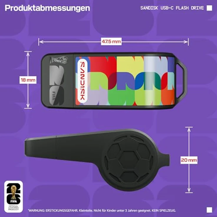 SanDisk USB-C Flash Drive FIFA World Cup 2026 Global Edition, 128 GB mit bis zu 300 MB/s Übertragungsgeschwindigkeiten und SANDISK Memory Zone-App – Bild 4