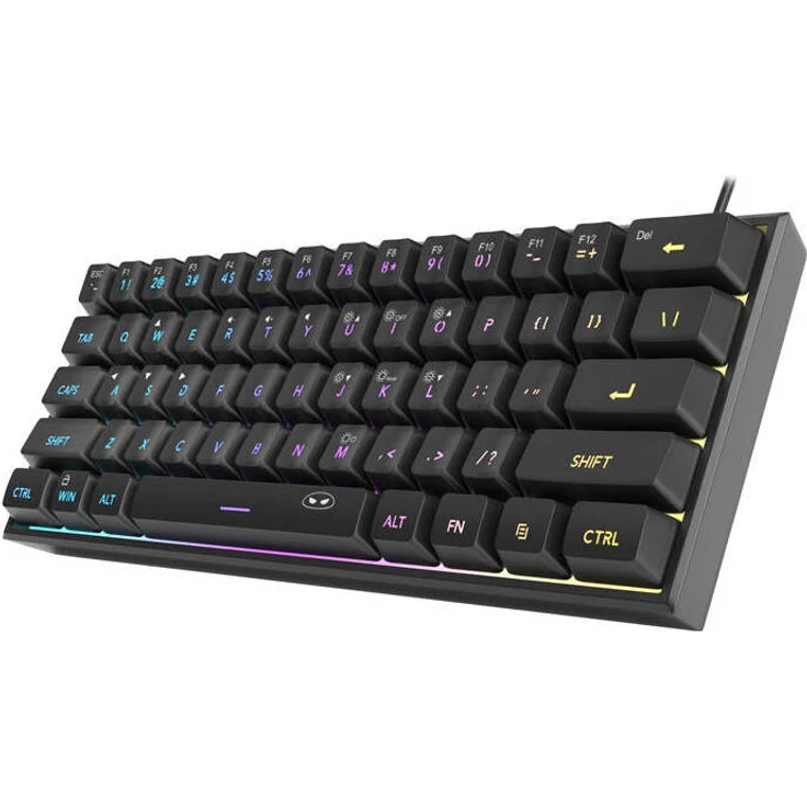 Magegee TS91, Kabelgebundene 60% Gaming-Tastatur mit RGB-Beleuchtung, Schwarz