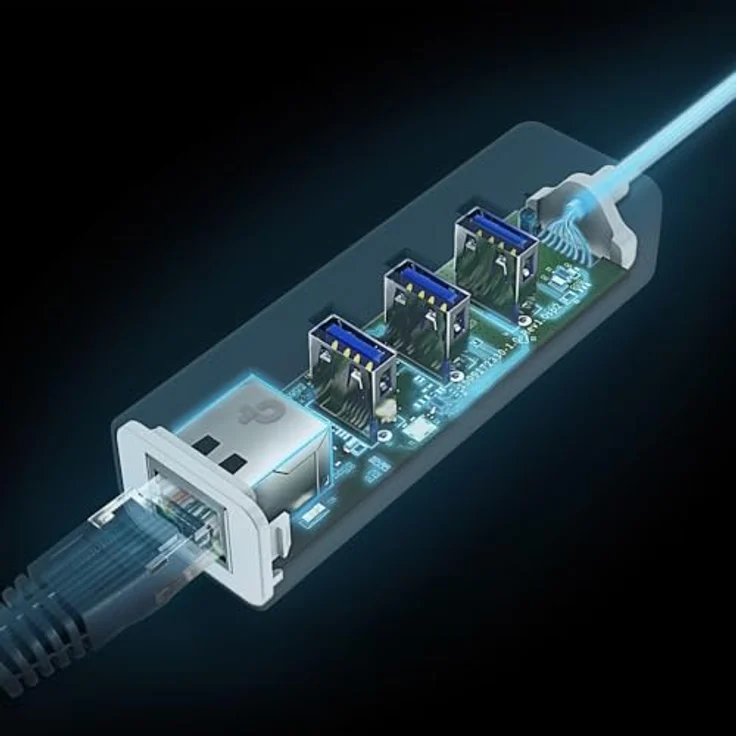 TP-Link UE330C USB-C Hub mit Gigabit-LAN-Adapter, 3 USB-A 3.0 Ports, kompatibel mit Laptop, Nintendo und iPad – Bild 3