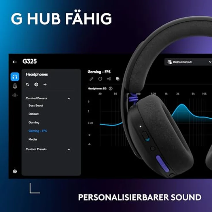 Logitech G325 (Kabellos), Gaming Headset, Schwarz – Bild 10