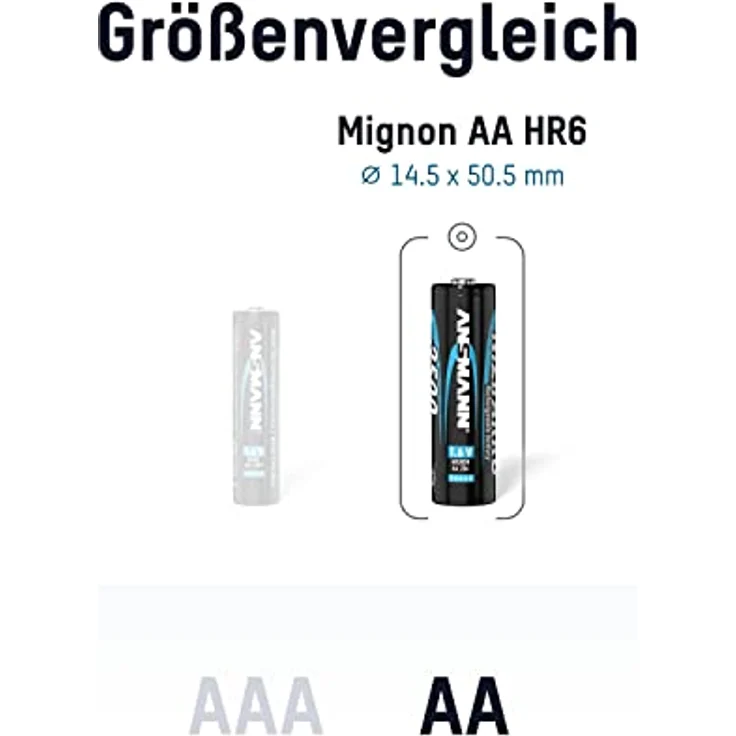 ANSMANN Nickel-Zink Akku AA 1,6V 1600mAh (2500mWh) Mignon NiZn-Ni-Zn Accu AA wiederaufladbare Batterien AA - Ersatz für 1,5V Einwegbatterien (4 Stück) – Bild 2