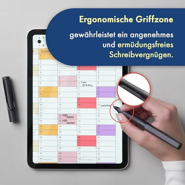 LAMY Safari Note+ All Black iPad Stift – iPad Pencil mit Palm Rejection, Druck-/Neigungssensitivität & bis zu 10 Stunden Akkulaufzeit – Bild 4