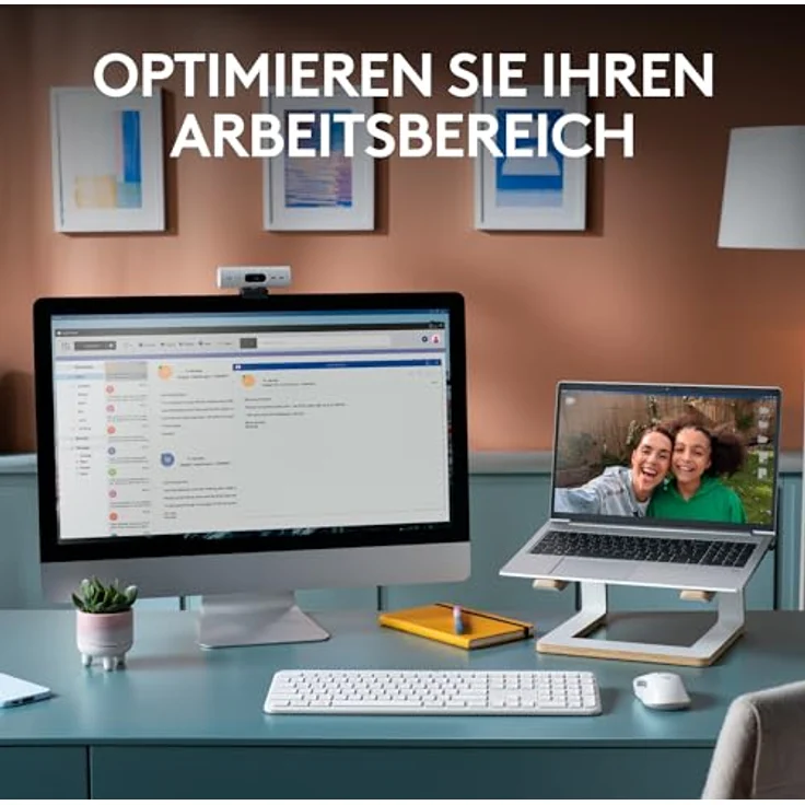 Logitech MK950 Signature Slim kabelloses Tastatur-Maus-Set, schlankes Design, leise tippen, Wechsel zwischen DREI Geräten, Bluetooth, mehrere Betriebssysteme, Windows und Mac, DEU QWERTZ-Layout, Weiß – Bild 5