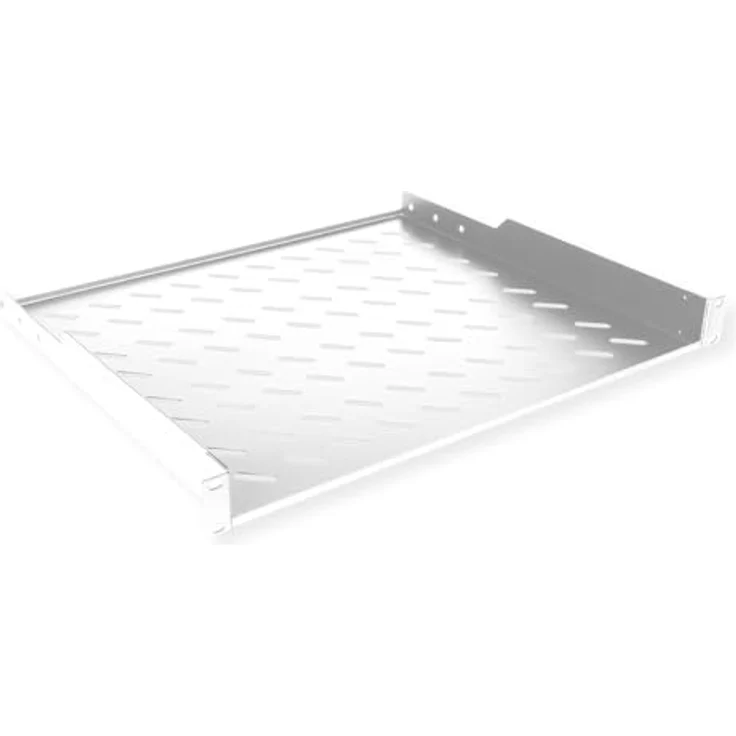 ROLINE 19-Zoll Fachboden 1 HE 400 T, stabile Abstellfläche mit 15 kg Tragkraft, grau