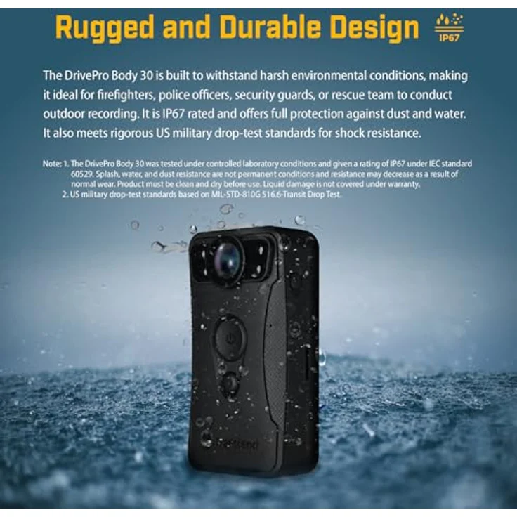 Transcend Bodycam DrivePro 30, Dashcam mit 128GB Speicher, Wi-Fi & Bluetooth, Schwarz – Bild 10