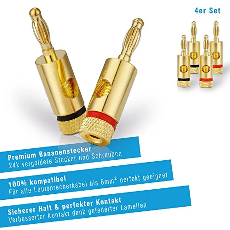 PureLink SP020-010 Lautsprecherkabel 2 x 4,0mm² (99,9% OFC Vollkupfer 0,10mm Litze) Hifi Boxenkabel, 10m, transparent, Set inkl. 4 Bananenstecker – Bild 11