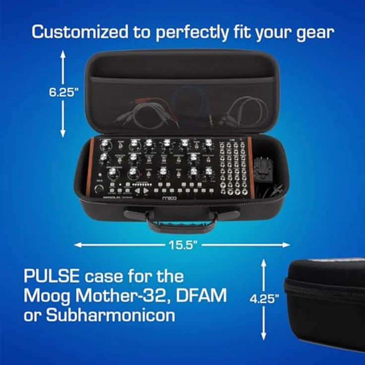 Analog PULSE Case für Moog Mother-32, DFAM und Subharmonicon, robuster DJ-Koffer mit optimalem Schutz und Platz für Zubehör – Bild 5