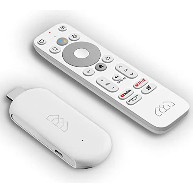 HOMATICS Stick HD - AndroidTV FulHD IPTV Stick mit HDMI Anschluss, Dual WiFi, Bluetooth 5.0, Google PlayStore, Netflix, YouTube & Prime Video vorinstalliert
