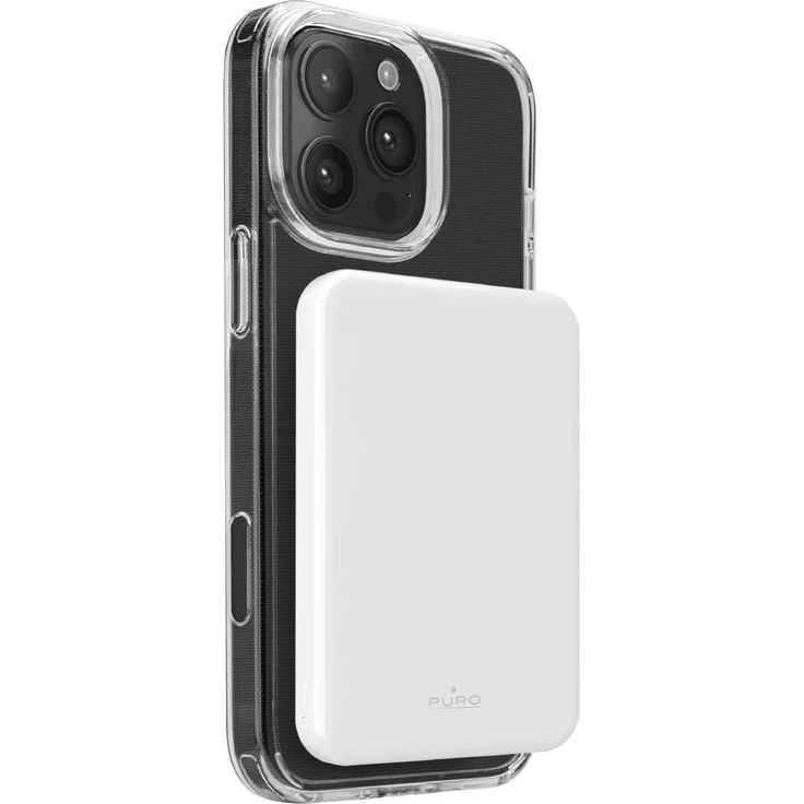 Puro Power Mag Plus, Powerbank 5000 mAh, 20 W, USB-C, MagSafe-kompatibel, Weiss