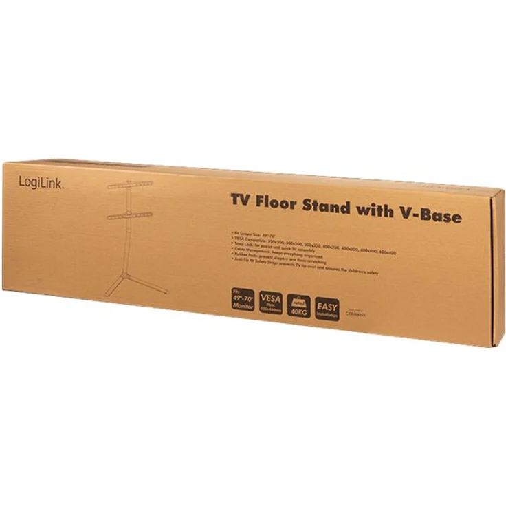 LogiLink TV-Ständer, für 124,46 - 177,80 cm, V-Fuß, chrome – Bild 3