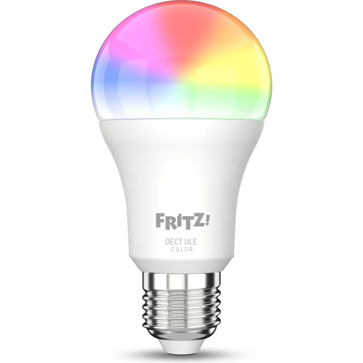 AVM FRITZ!DECT 500 (smarte LED-Lampe E27 für farbiges und weißes Licht, dimmbar, 2700K, 9W, 806 Lumen) – Bild 1
