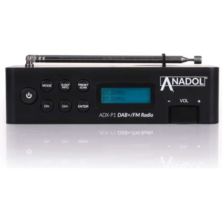 Anadol ADX-P1 DAB/DAB+/UKW/FM Radio - 20 Senderspeicherplätze, tragbar, zweizeiliger LCD-Display, Sleep-Timer, Akku & Netzbetrieb, Lautsprecher & Kopfhöreranschluss, USB-Ladekabel - schwarz – Bild 7