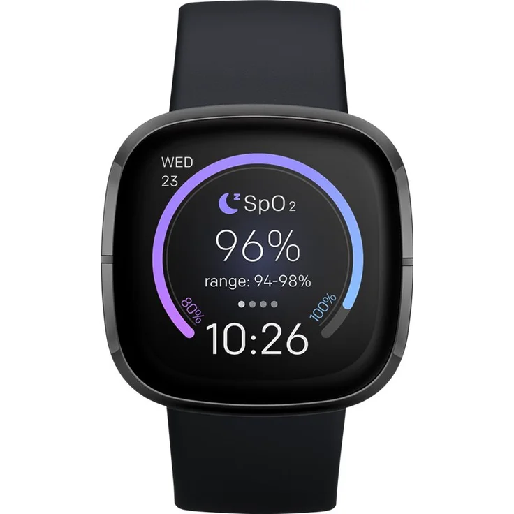 Fitbit Sense Smartwatch GPS, Unisex, S/L, Edelstahlgehäuse, Graphit/Carbon – Bild 16