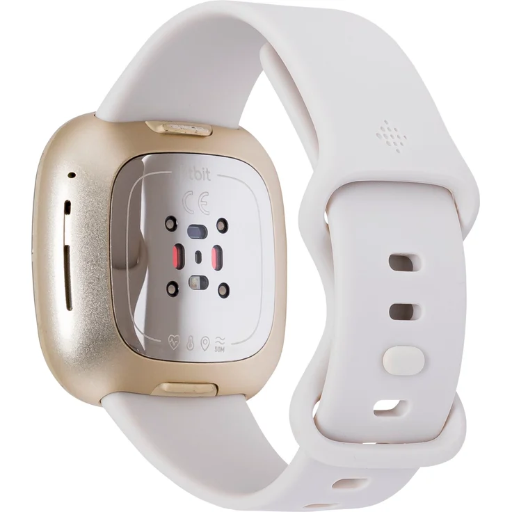 Fitbit Sense Smartwatch GPS, Unisex, S/L, Edelstahlgehäuse, Softgold/Mondweiß – Bild 5