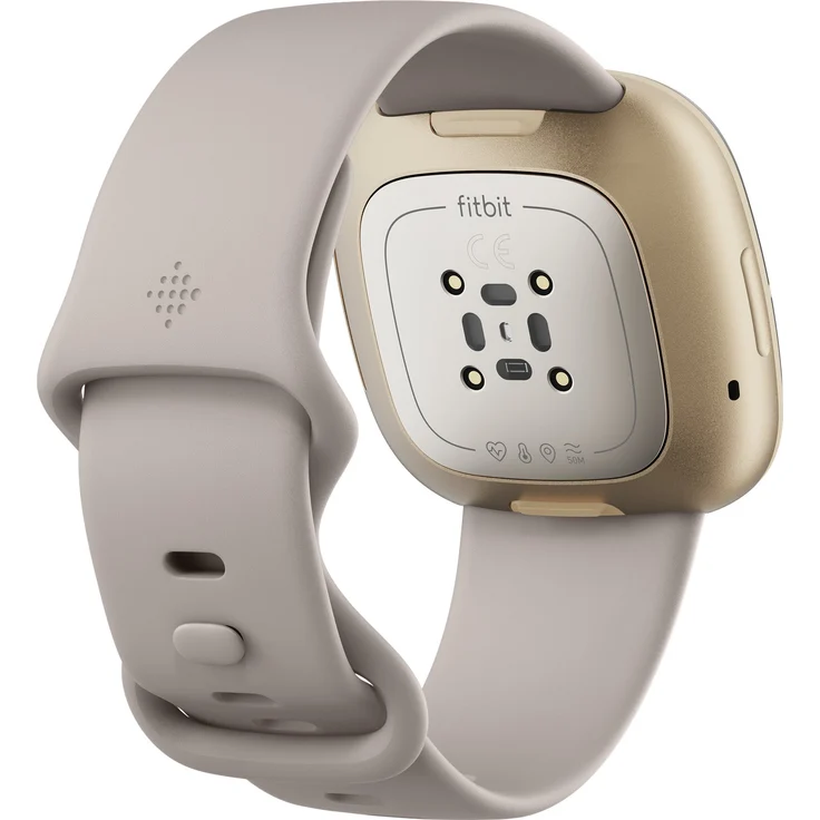 Fitbit Sense Smartwatch GPS, Unisex, S/L, Edelstahlgehäuse, Softgold/Mondweiß – Bild 7