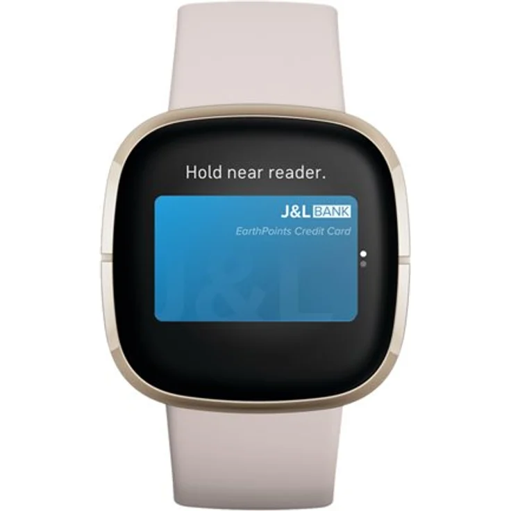 Fitbit Sense Smartwatch GPS, Unisex, S/L, Edelstahlgehäuse, Softgold/Mondweiß – Bild 6