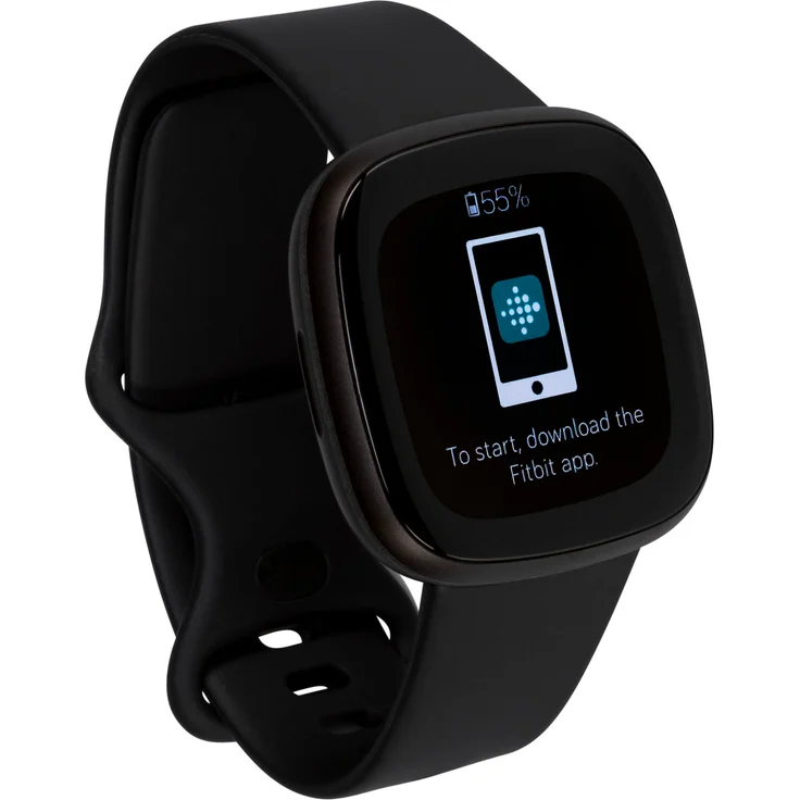 Fitbit Versa 3 Smartwatch GPS, Unisex, S/L, Aluminiumgehäuse, Schwarz/Schwarz – Bild 4
