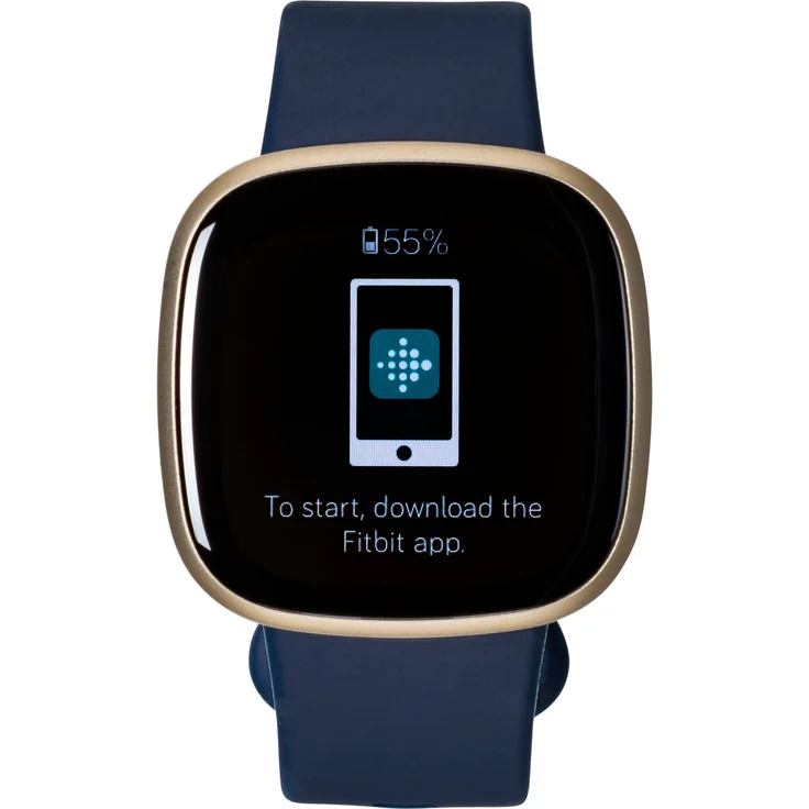 Fitbit Versa 3 Smartwatch GPS, Unisex, S/L, Aluminiumgehäuse, Softgold/Nachtblau – Bild 3