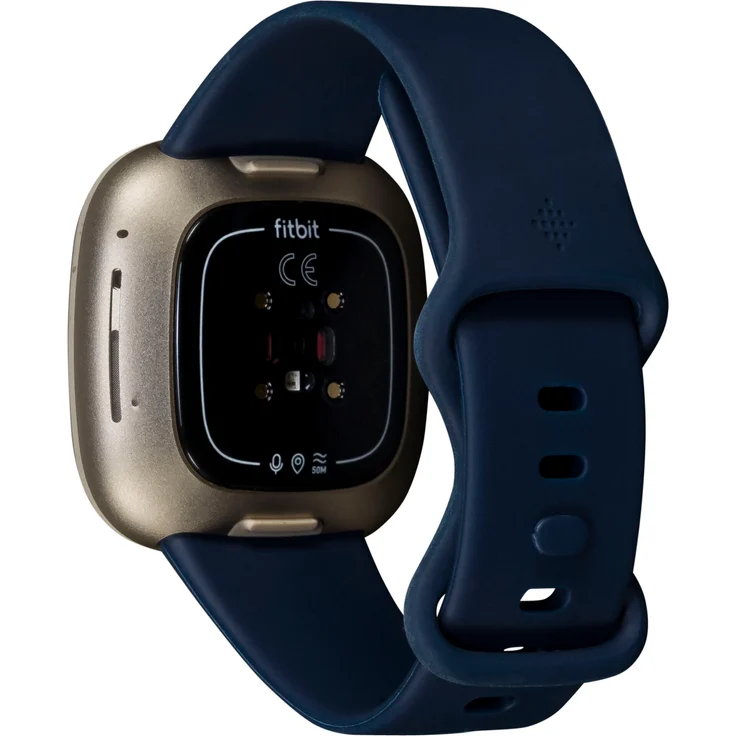 Fitbit Versa 3 Smartwatch GPS, Unisex, S/L, Aluminiumgehäuse, Softgold/Nachtblau – Bild 5