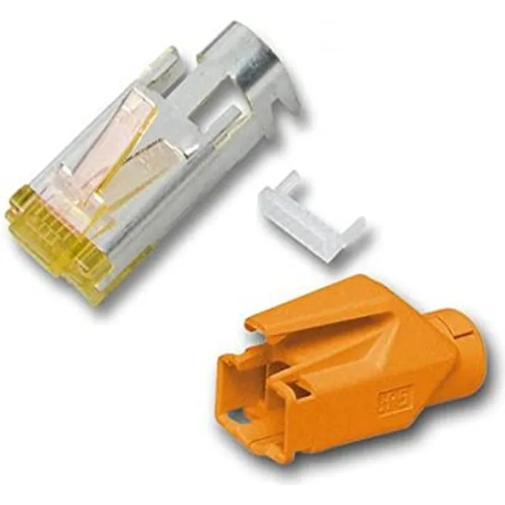 100 x Hirose TM31 RJ45 Modular CAT.6a Crimp Stecker blau