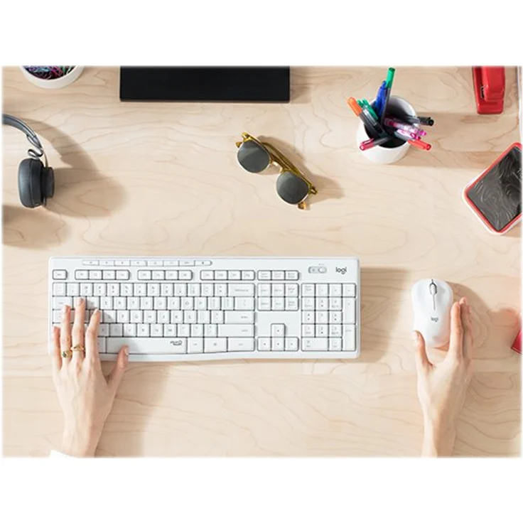 LOGITECH MK295 Silent Wireless Combo - off weiss - fra AZERTY - central – Bild 8