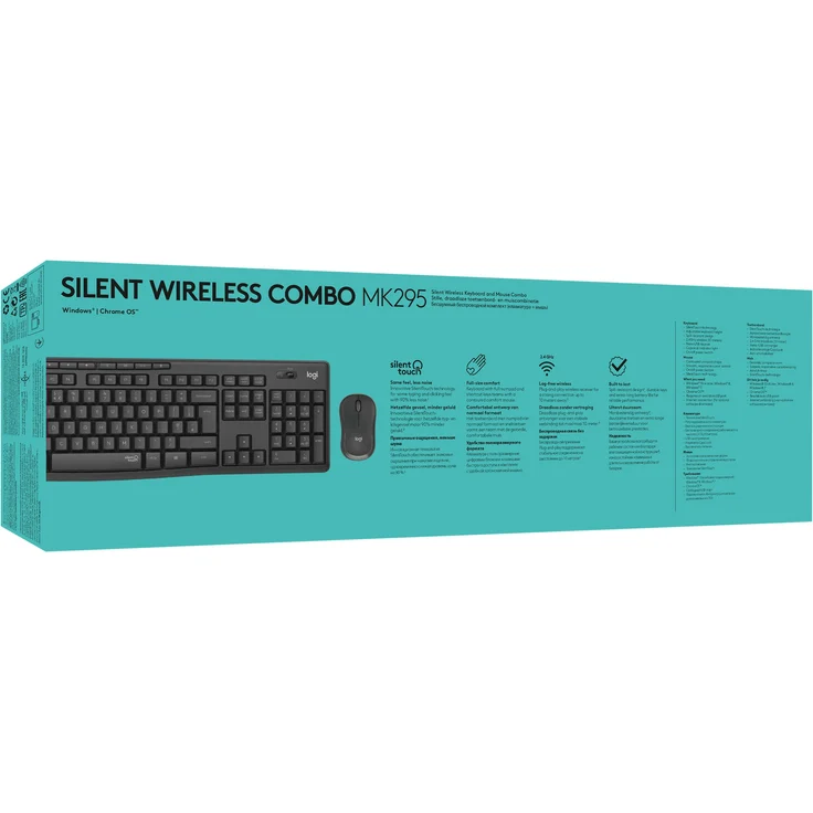Logitech MK295 Silent - Tastatur-und-Maus-Set - kabellos - 2.4 GHz - QWERTZ - Deutsch - Graphite (920-009794) – Bild 8