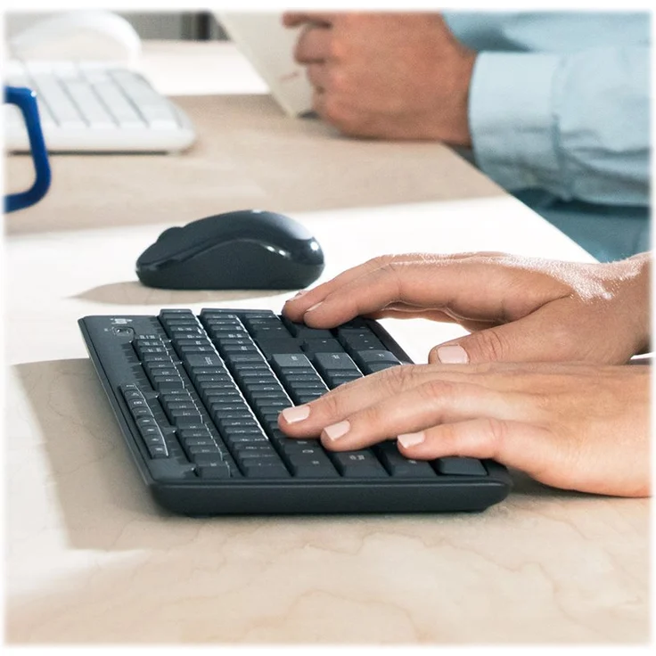 Logitech MK295 Silent - Tastatur-und-Maus-Set - kabellos - 2.4 GHz - USA International QWERTY - Graphite (920-009800) – Bild 3