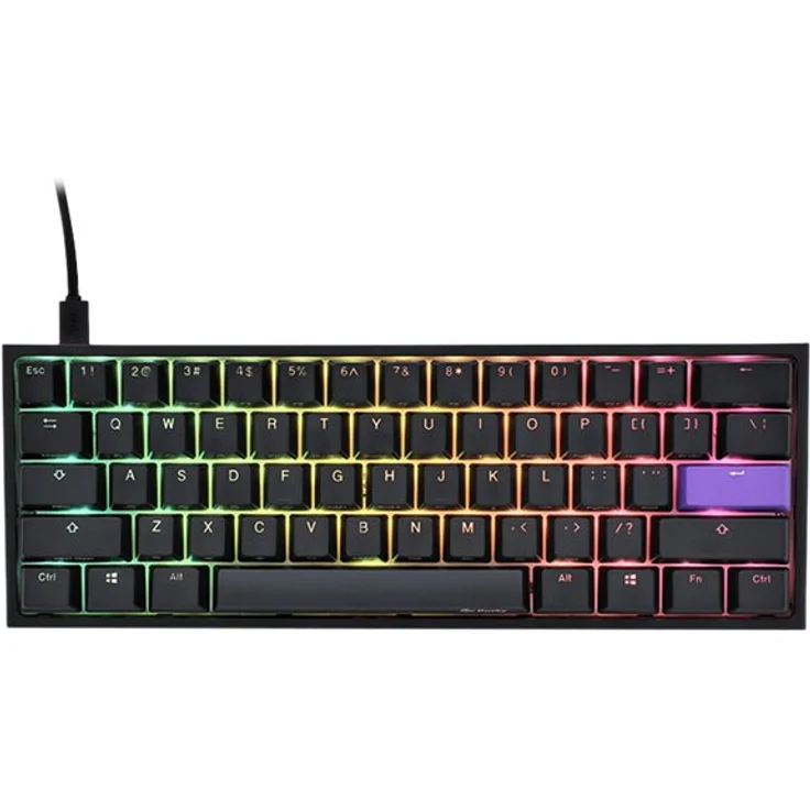 Ducky One 2 Mini - Tastatur - backlit - USB-C - QWERTZ - Deutsch - CHERRY MX RGB Brown - Schwarz (DKON2061ST-BDEPDAZT1) – Bild 6
