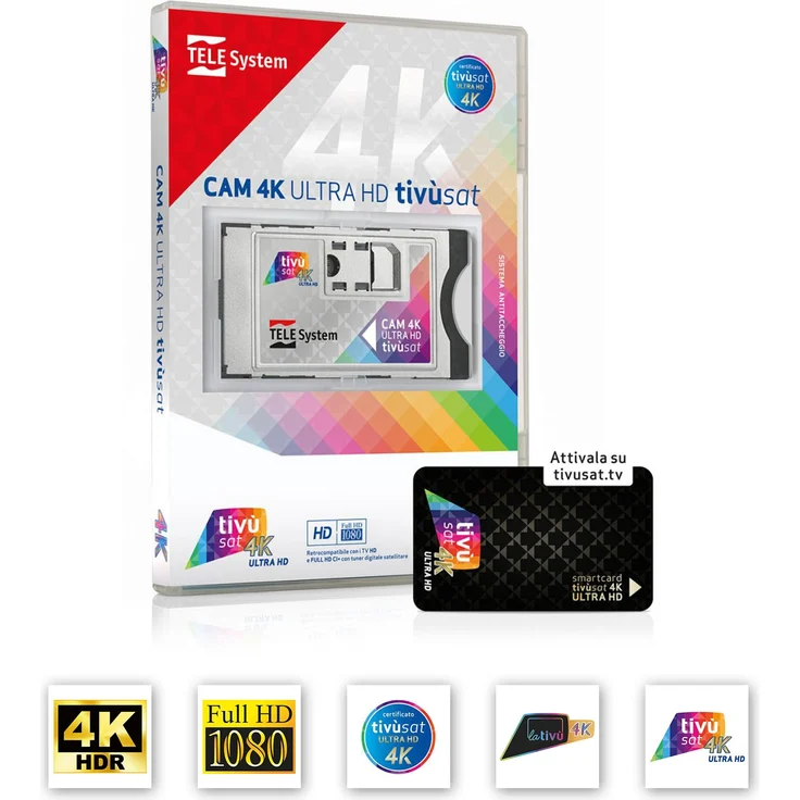 TiVusat Telesystem SmarCam 4K ULTRA HD CI+ inkl. Schwarz Smartkarte – Bild 3