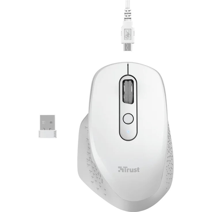 Trust Ozaa Rechargeable Wireless Mouse weiß, USB (24035) – Bild 6