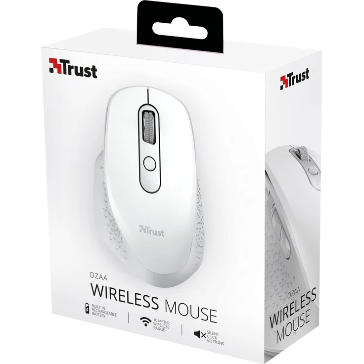 Trust Ozaa Rechargeable Wireless Mouse weiß, USB (24035) – Bild 8