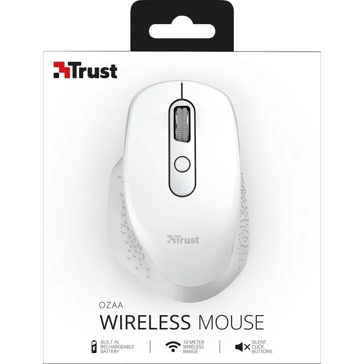 Trust Ozaa Rechargeable Wireless Mouse weiß, USB (24035) – Bild 4