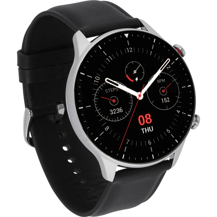 Amazfit GTR 2 Classic Smartwatch GPS, Unisex, 46,4mm, Edelstahlgehäuse, Lederarmband, Obsidian Black – Bild 13