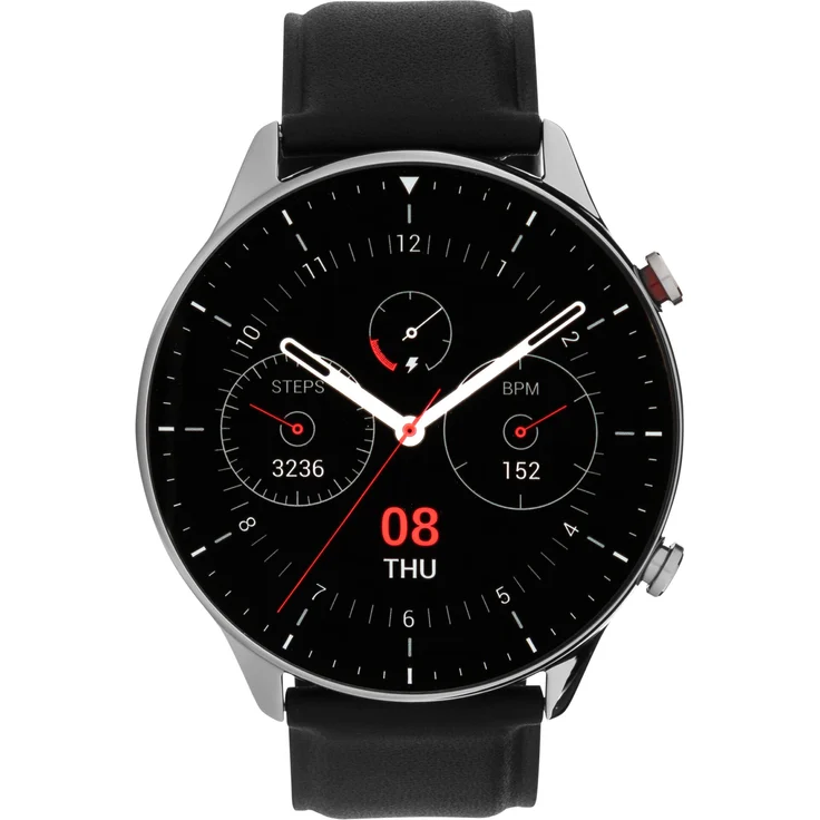 Amazfit GTR 2 Classic Smartwatch GPS, Unisex, 46,4mm, Edelstahlgehäuse, Lederarmband, Obsidian Black – Bild 14