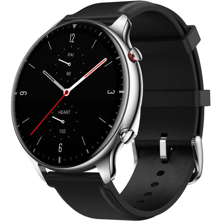 Amazfit GTR 2 Classic Smartwatch GPS, Unisex, 46,4mm, Edelstahlgehäuse, Lederarmband, Obsidian Black – Bild 11