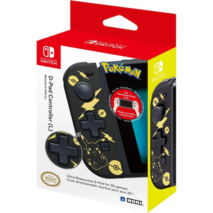 Hori D-Pad Controller (L) - Pikachu Black & Gold Schwarz, Gold (NSW-297U) (Switch) – Bild 2