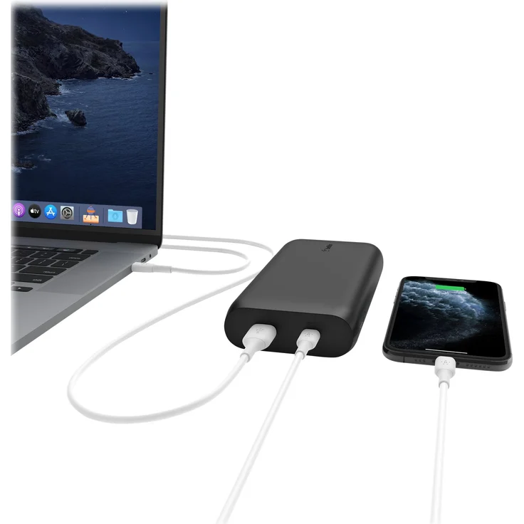 Belkin Powerbank, 20000 mAh, 30 W, Power Delivery, schwarz – Bild 3