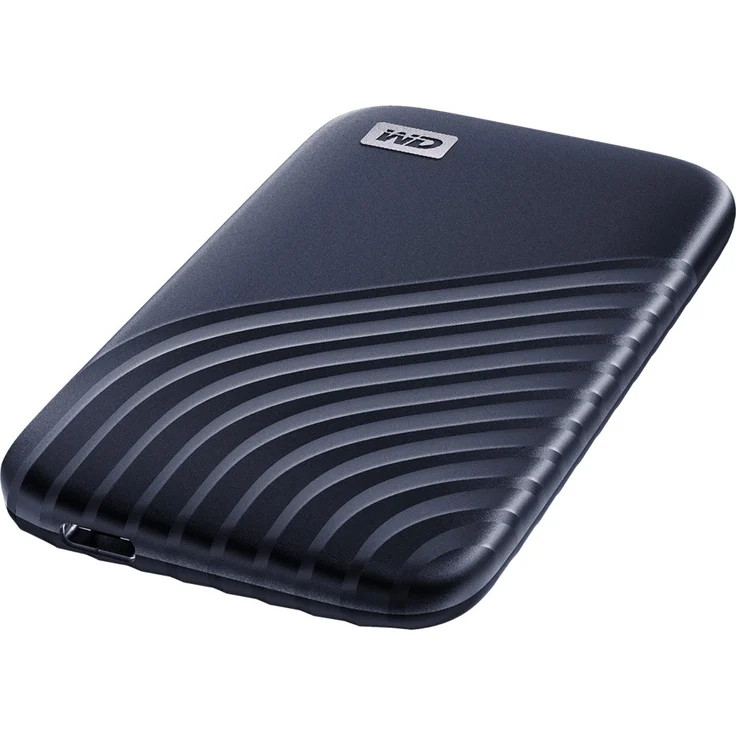 WD My Passport SSD WDBAGF5000ABL - Solid-State-Disk - verschlüsselt - 500 GB - extern (tragbar) - USB 3.2 Gen 2 (USB-C Steckverbinder) - 256-Bit-AES - Mitternachtsblau (WDBAGF5000ABL-WESN) – Bild 1