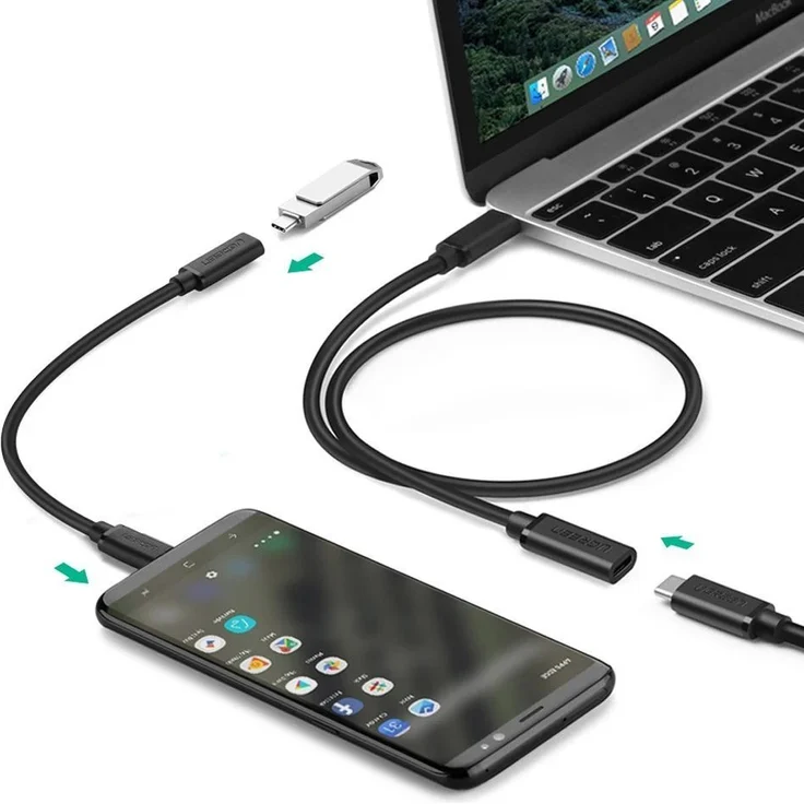 Ugreen Typ C Verlängerungskabel USB C Adapter Kabel 3.1 C Stecker Buchse 4k 60hz – Bild 5